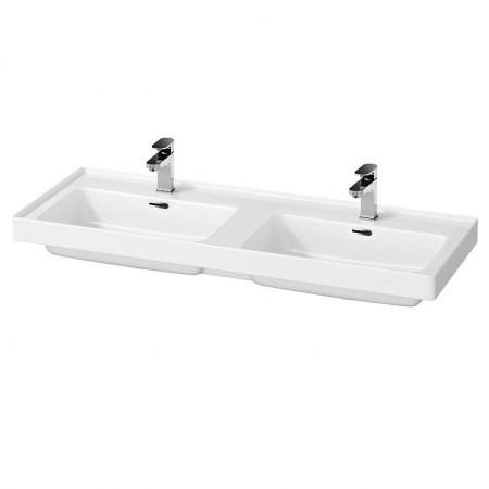 Chiuvete baie - Lavoar dublu incastrat Cersanit Crea 120 cm, dreptunghiular, alb