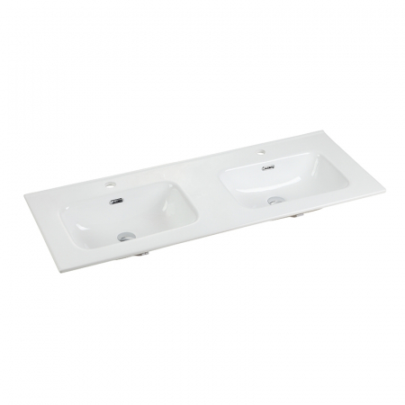 Baie - Lavoar baie dublu incastrat alb 120 cm, dreptunghiular, Fluminia Siena