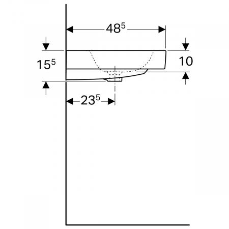 Lavoar baie incastrat alb 60 cm, dreptunghiular, Geberit iCon [3]