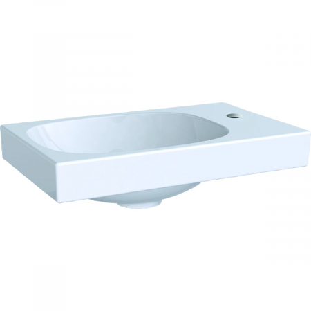 Chiuvete baie - Lavoar baie incastrat alb 40 cm, dreptunghiular, orificiu baterie dreapta, Geberit Acanto