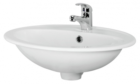 Chiuvete baie - Lavoar incastrat alb 54 cm, oval, Cersanit Calla