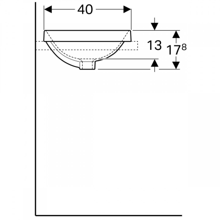 Lavoar baie incastrat alb 50 cm, oval, Geberit VariForm [3]