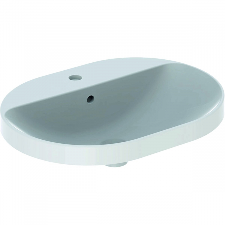 Chiuvete baie - Lavoar baie incastrat alb 60 cm, oval, cu orificiu baterie, Geberit Variform Eliptic