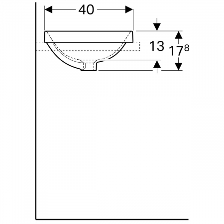 Lavoar baie incastrat alb 60 cm, oval, Geberit Variform Eliptic [3]
