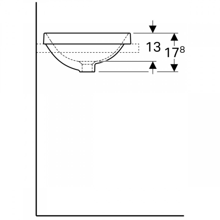 Lavoar baie incastrat alb 40 cm, rotund, Geberit VariForm [3]