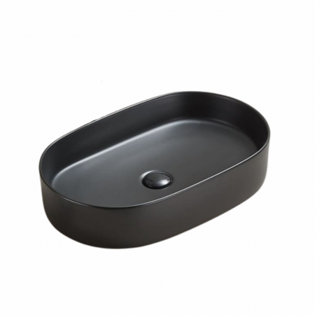 Chiuvete baie - Lavoar baie negru mat montaj pe blat 60 cm, Adelais Foglia
