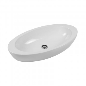 Chiuvete baie - Lavoar pe blat alb lucios 75 cm, oval, Hatria Nido