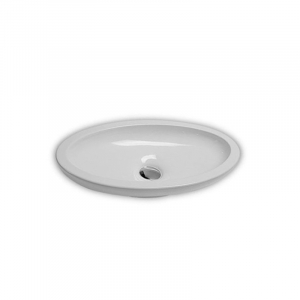 Lavoar pe blat alb lucios 75 cm, oval, Hatria Nido [3]