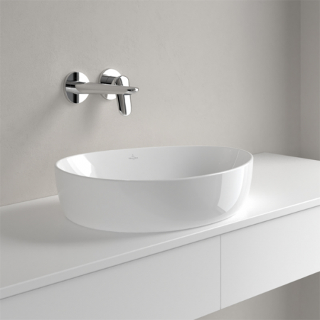 Lavoar baie pe blat 51 cm, alp alpin, asimetric, Villeroy & Boch Antao [3]