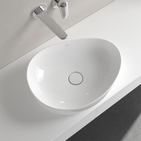 Lavoar baie pe blat 51 cm, alp alpin, asimetric, Villeroy & Boch Antao [1]