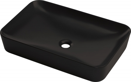 Chiuvete baie - Lavoar pe blat negru mat 60 cm, dreptunghiular, Deante Tess