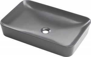 Chiuvete baie - Lavoar pe blat antracit mat 60 cm, dreptunghiular, Deante Tess
