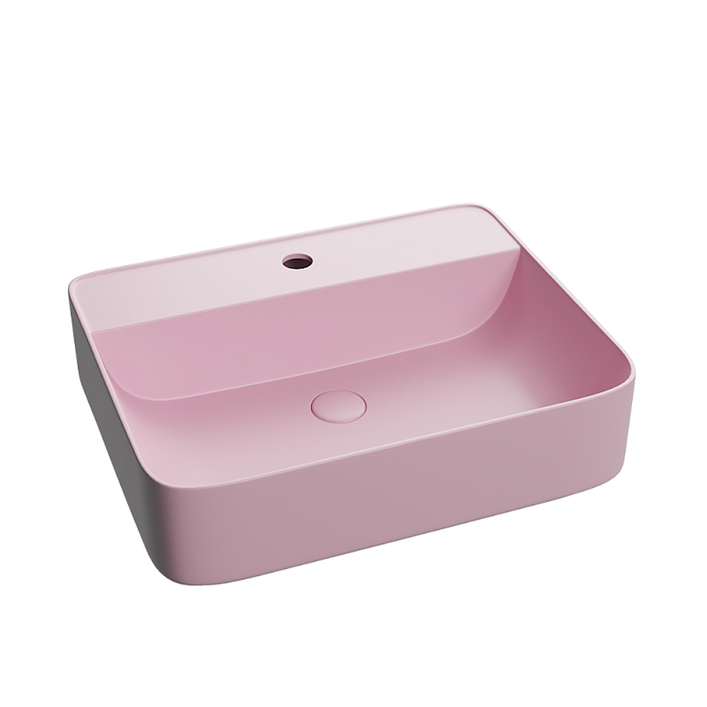 Outlet - Lavoar baie pe blat roz cu ventil inclus Dalet, Color