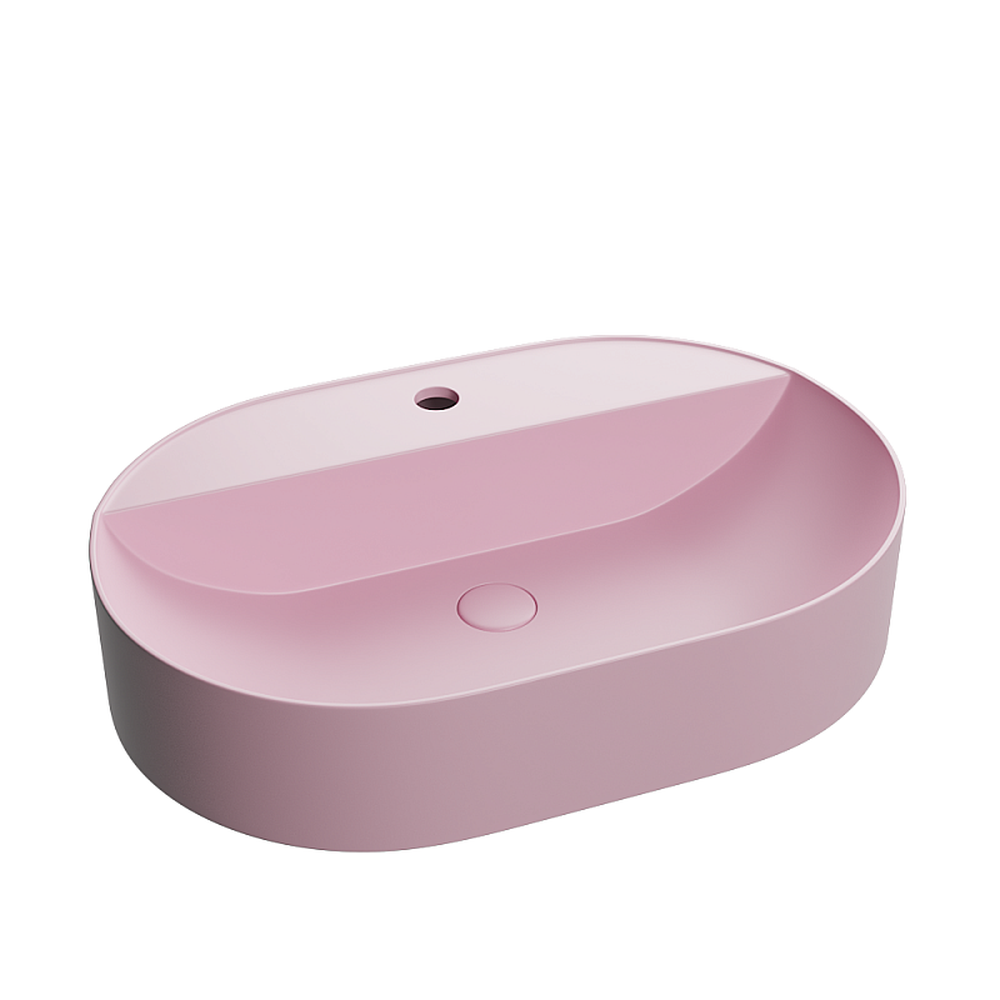 Outlet - Lavoar baie pe blat roz mat cu ventil inclus Dalet, Color