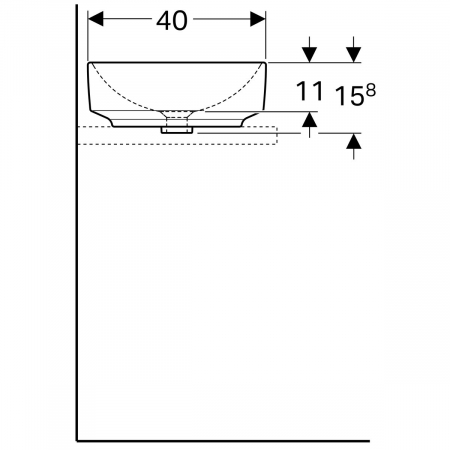 Lavoar baie pe blat alb 55 cm, oval, Geberit VariForm [3]
