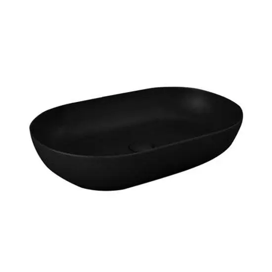 Baie - Lavoar baie pe blat negru mat 55 cm, oval, Rak Feeling