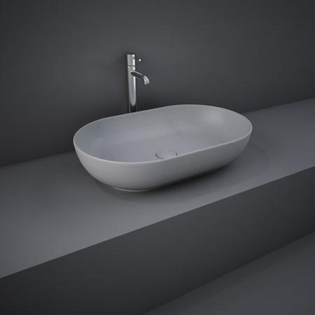 Lavoar baie pe blat gri mat 55 cm, oval, Rak Feeling [1]