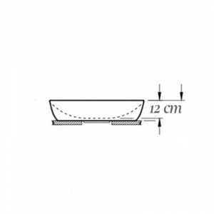 Lavoar pe blat alb lucios 60 cm, oval, Fluminia Cassandra [4]