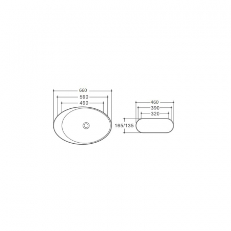 Lavoar pe blat alb lucios 66 cm, oval, Fluminia Egg Maxi [7]