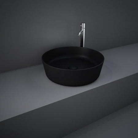 Lavoar baie pe blat negru mat 42 cm, rotund, Rak Feeling [1]