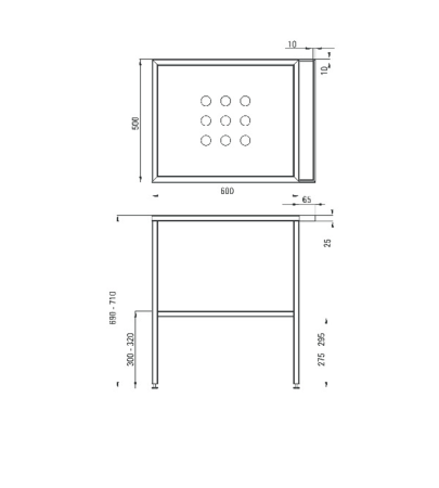 Consola sustinere cu blat stejar si lavoar inclus, 600x500x140 mm, Deante, Hiacynt [1]