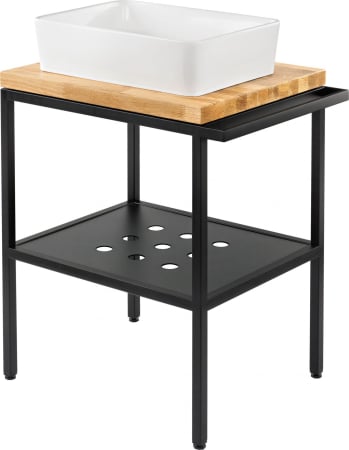 Seturi mobilier cu lavoar - Consola sustinere cu blat stejar si lavoar inclus, 600x500x140 mm, Deante, Hiacynt