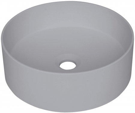 Chiuvete baie - Lavoar pe blat compozit gri mat 36 cm, rotund, Deante Silia