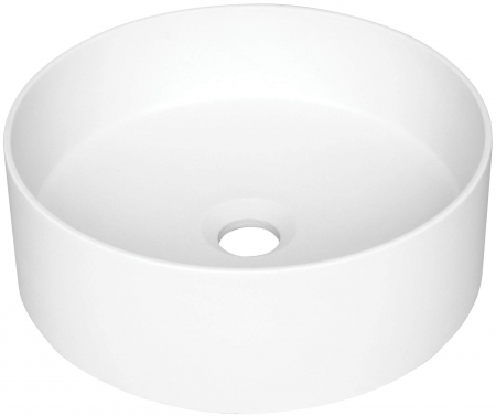 Chiuvete baie - Lavoar pe blat compozit alb lucios 36 cm, rotund, Deante Silia
