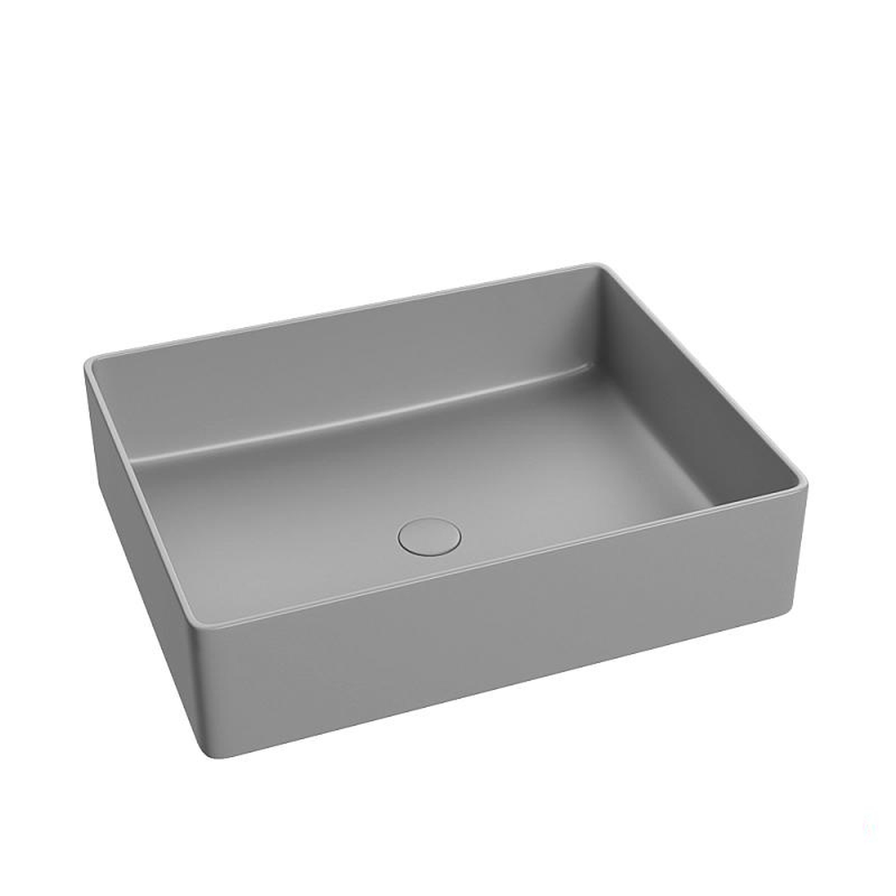 Lavoar baie dreptunghiular pe blat, gri mat, ventil inclus, Foglia, Color [1]