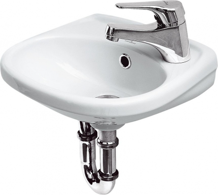 Baie - Lavoar suspendat alb 35 cm, asimetric, Cersanit Roma