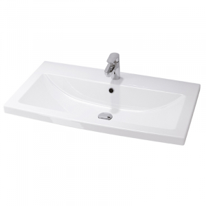 Chiuvete baie - Lavoar baie suspendat alb lucios 80 cm, dreptunghiular, Cersanit Como