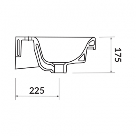 Lavoar baie suspendat alb 60 cm, dreptunghiular, Cersanit Moduo [4]