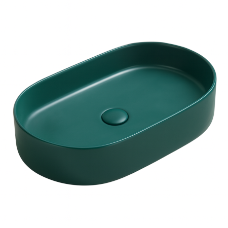 Chiuvete baie - Lavoar baie verde inchis mat montaj pe blat 60 cm, Adelais Foglia