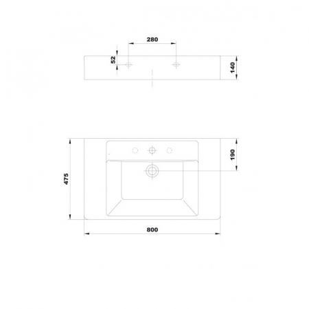 Lavoar suspendat alb 80 cm Gala Casual [1]
