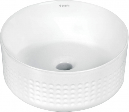 Lavoar ceramic, montare blat, asimetric, 36x36 cm, alb, Deante Silia Hexa