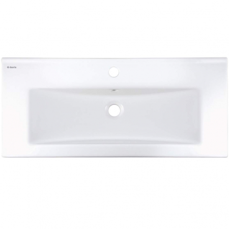 Lavoar baie incastrat, ceramic, cu gaura pentru baterie, 81.5x36 cm, alb Deante Tubo [1]
