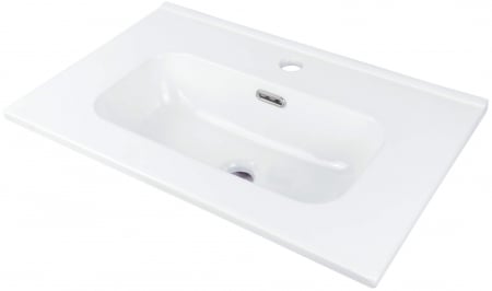 Lavoar baie incastrat, ceramic, cu gaura pentru baterie, 60x38.5 cm, alb Deante Tubo