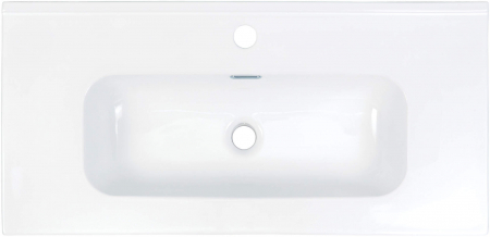 Lavoar baie incastrat, ceramic, cu gaura pentru baterie, 80x38.5 cm, alb Deante Tubo [1]