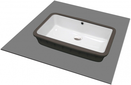 Lavoar ceramic, montare sub blat, 50x30 cm, alb, Deante Temisto