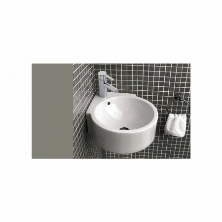 Lavoar suspendat pe colt, alb 40 cm Gala Isla [1]