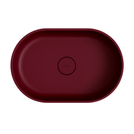 Lavoar compozit cu montare pe blat, 60x38 cm, burgundy mat, Foglia Terra [1]