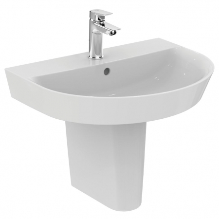 Baie - Lavoar suspendat alb 60 cm, asimetric, orificiu baterie si preaplin, Ideal Standard Connect Air
