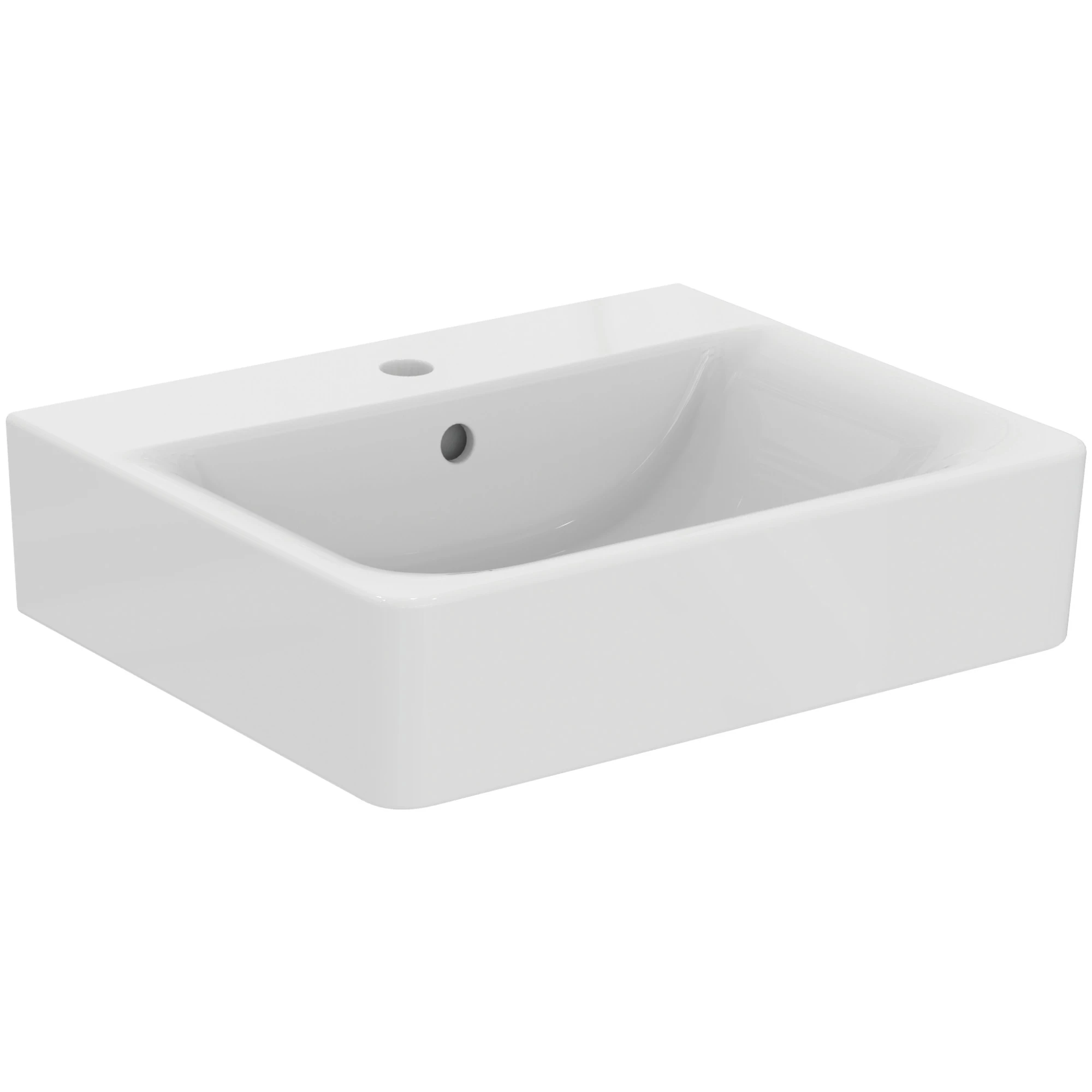 Chiuvete baie - Lavoar baie suspendat, alb, 50x46 cm, cu praplin,  Ideal Standard Connect Cube