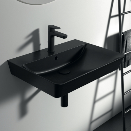 Lavoar suspendat negru mat 60 cm, orificiu baterie si cu preaplin, Ideal Standard Connect Air [6]