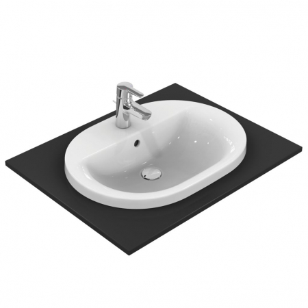 Chiuvete baie - Lavoar incastrat alb 62 cm, oval, orificiu baterie si preaplin Ideal Standard Connect