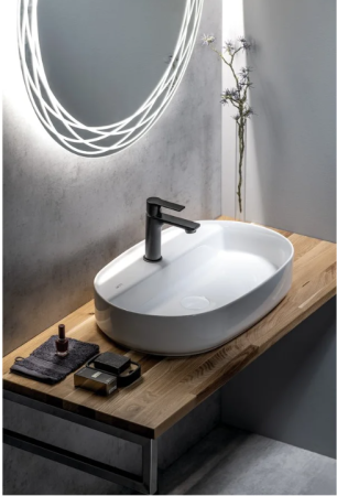 Lavoar cu montaj pe blat 60x40 cm, orificiu pentru baterie, alb, Isvea Infinity