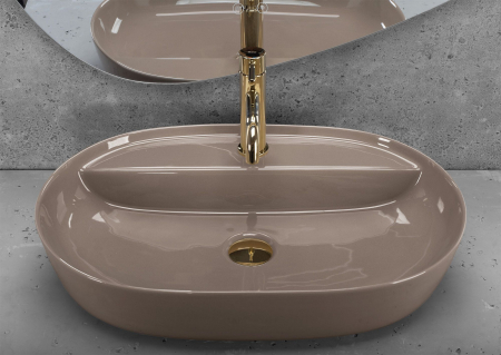 Lavoar pe blat, bej lucios, oval 61 cm, Rea Aura [3]