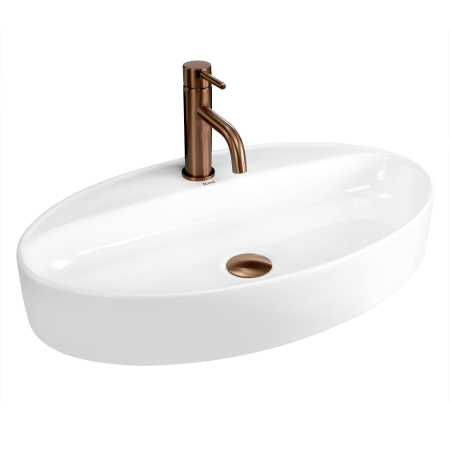Chiuvete baie - Lavoar cu montare pe blat 61 cm, alb lucios, oval, Rea Nastazja