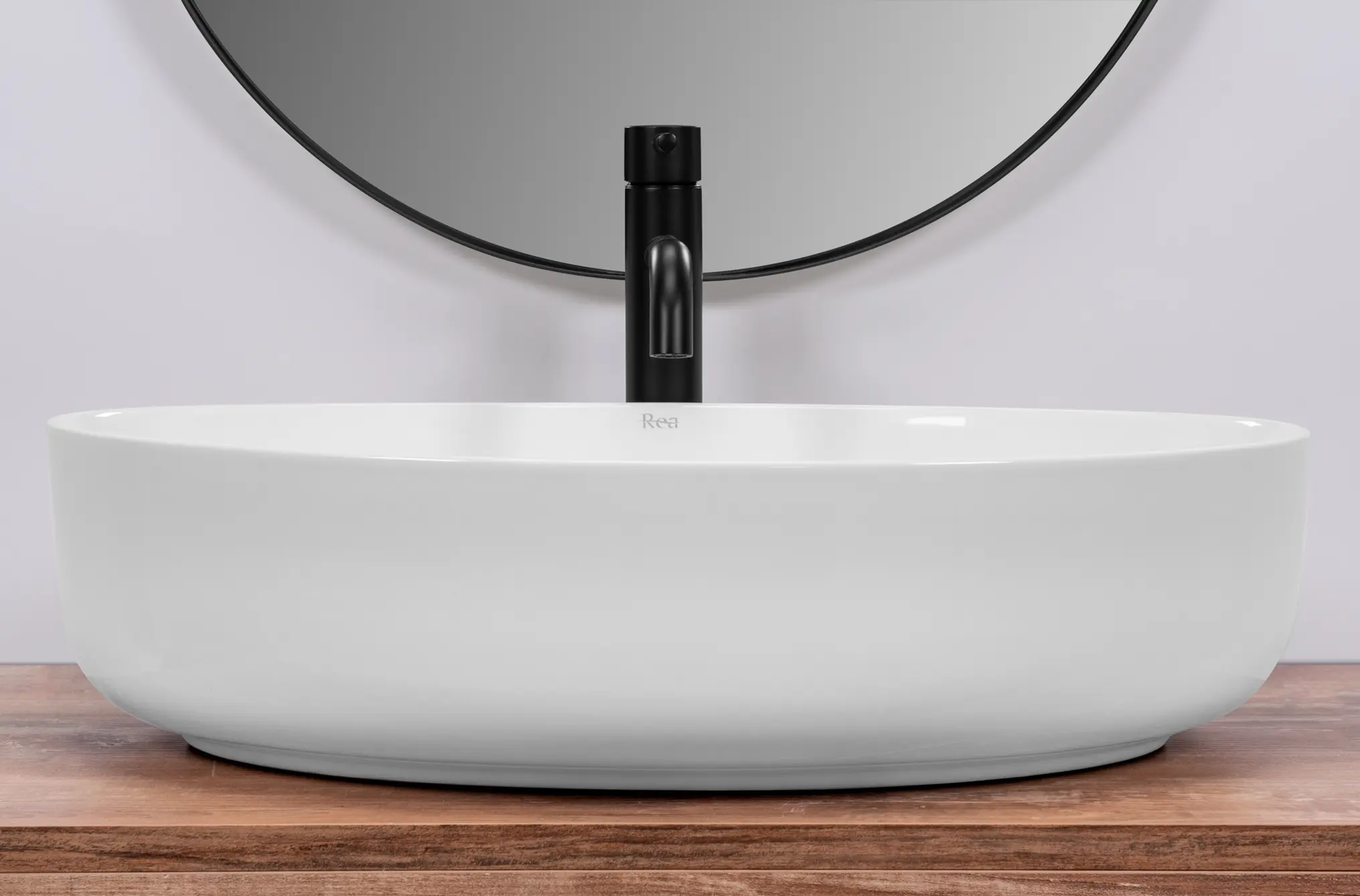 Lavoar oval Rea Queen, ceramică alb lucios, 55 x 41.5 cm [2]