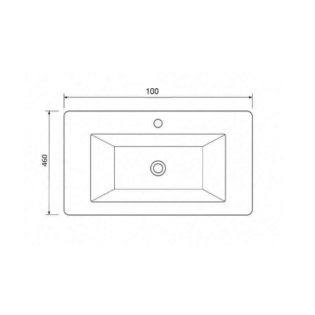 Lavoar din compozit 100 cm, colturi rotunjite, negru mat, Fluminia Pisa [2]